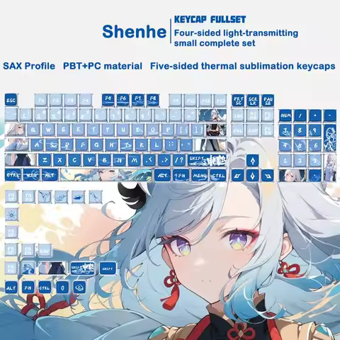 Genshin Impact Nahida Klee Shenhe Keycaps PBT Dye Subbed Key Caps SAX Profile Anime Character Design