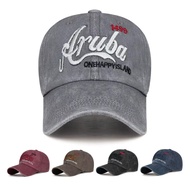 Aruba Retro Washed Korean Plain Baseball Cap Unisex Adjustable Cap Thick Material Cap