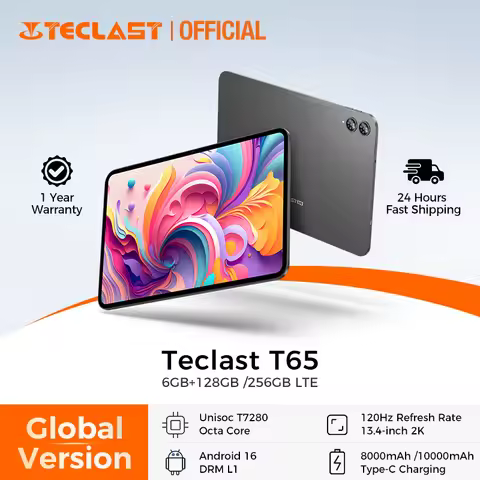 Teclast T65 13.4 Inches 2K 120Hz Screen Unisoc T7280 Octa Core Max 26G RAM 128GB ROM 8000mAh Battery