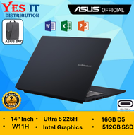 ASUS Vivobook 14 (A1407C-ALY145WS / ALY146WS)  Ultra 5 225H / 16GB DDR5 / 512GB SSD / 14 Inch / W11H