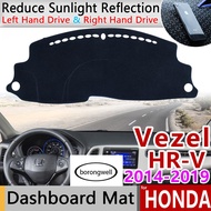 (borongwell)For Honda Hr-v Vezel 2014~2019 Anti-slip Mat Dashboard Cover Pad Sunshade Dashmat Protec