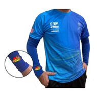 Kulsocs road to KLSCM royal blue arm sleeves KM Kilometer ultra UV and heat protectionti