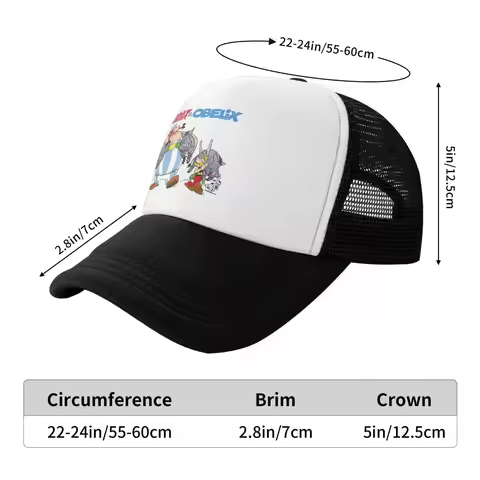 Punk Unisex Asterix And Obelix Hunting Trucker Caps Adult Adjustable Baseball Cap for Men Women Spor