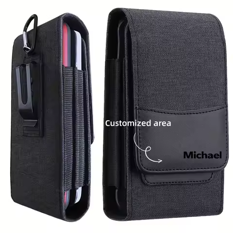 Customized name Tactical Double Phone Case with Strap | EDC Pouch Belt Loop Holster | Ideal for Work
