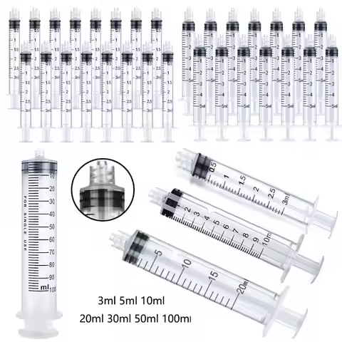 1/5/10pcs Luer Lock Syringes 3ml 5ml 10ml 20ml 30ml 50ml 100ml plastic syringe hydroponics Nutrient 