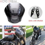 Motorcycle Quarter Headlight Fairing Clear Windscreen w/ Bracket Kit For Harley Sportster 1200 Iron 