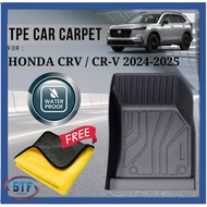 Honda CRV / CR-V 2024-2025 TPE Car Carpet CarMat Compatible Waterproof High Quality Full Set Ready S