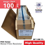 Wholesale Pack - Metal Film Resistor 1% 1/4W 3.3 4.7 5.6 6.8 3R3 4R7 5R6 6R8 ohm - 1 ohm by Blezzyst