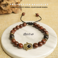 Gelang Aesthetic Pria Wanita Keren Terbaru Tali Serut Kayu Kokka Kaukah Kokah Koka Kecil Kombinasi