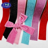 Star Point Velvet Belt Clip Gold and Silver Thread Flocked Belt2.5CM /3.8CM Decorative Ribbon DIY Ha