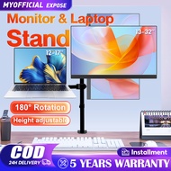 Monitor arm with laptop stand 2 in 1 Monitor &amp; Laptop Stand 13 to 32 inch Adjustable dual desktop monitor mount stand wi