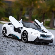 1:22 Scale BMW i8 Alloy Car Model Diecast Car Sound Light Car Lovers Collection Kids Birthday Gift M