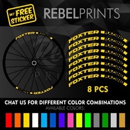 FOXTER Racing (8 pcs) Custom Wheel Rim Stickers for Mountain Bike/Road Bike