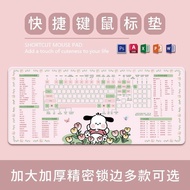 Office Shortcut Keyboard Mouse Mat Girls Oversized Seaming Computer Desk Mat Keyboard Desktop Japane