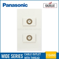 Panasonic Wide Series Cable Outlet DIN Type (with Thread) - 2 Gang