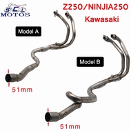 Motorcycle Exhaust Middle Pipe For Kawasaki Z250 Ninja 300 250 Full Exhaust System Modified Front Mi