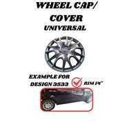 UNIVERSAL CAR WHEEL COVER/CAP DESIGN - 3533 FIT FOR RIM 14'' INCH 4 PCS PER SET *READY STOCK*