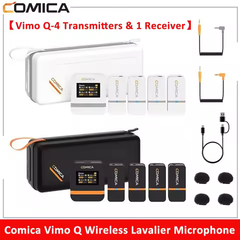 Comica Vimo Q Four-channel Mini Wireless Lavalier Microphone System with 4 Transmitters and 1 Receiv