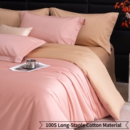 High Density 100S Long-Staple Cotton Bedding Set Quality 1800TC Smooth 100% Cotton Satin Bedsheet Se