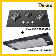 Dmora [Special Bundle Deal] Rinnai Hob (RB-7303S-GBS) + Hood (RH-S319-PBR-T)