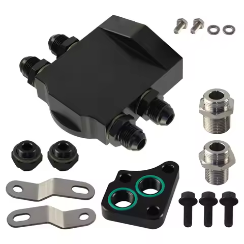 Aluminum Oil Filter Sandwich Relocation Adapter Alloy Engine Oil Cooler Plate Kit For Toyota Lexus V