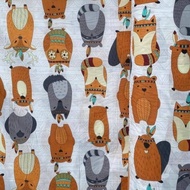 KATUN Cheap JUST Cotton Bed Sheets by the Meter with Children's Character Motifs ANIMAL KINGDOM INDI