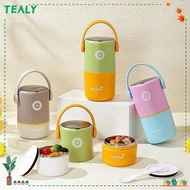 TEALY Thermal Lunch Box, Double Layer 580ml/820ml Insulated Box, Portable Leak-Proof Sealed Stainles