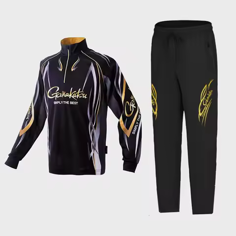 New GAMAKATSU Men Fishing Clothing Summer Thin Sun Protection Breathable Quick Dry Ice Silk Fishing 