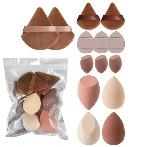 14Pcs Makeup Sponge Puff Set Velvet Triangel Powder Puff Beauty Egg Mini Finger Cosmetic Puff For Lo