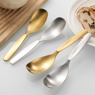 OUKEAI Japanese Style Spoon 304 Stainless Steel Spoon Sanding Spoon Thickened Square Head Dry Rice S