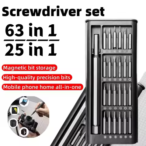 63 in 1/25 in 1 Precision Screwdriver Set Magnetic Screw Driver Bit Professional Repair Tool Kit for