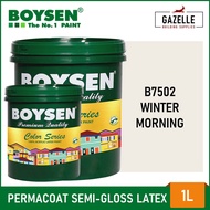 Boysen Color Series Permacoat Semi-Gloss Latex Winter Morning B7502 Acrylic Latex Paint - 1L / 4L