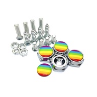 Six-Color Rainbow Flag Gay Logo Flag License Plate Screw License Plate Holder Fixed Screw