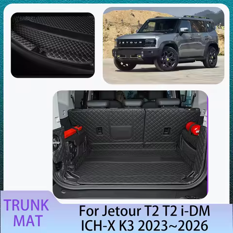 For Jetour T2/i-DM ICH-X K3 2023~2026 2024 2025 Car leather Boot Pad Scratch Prevention Trunk Mat In