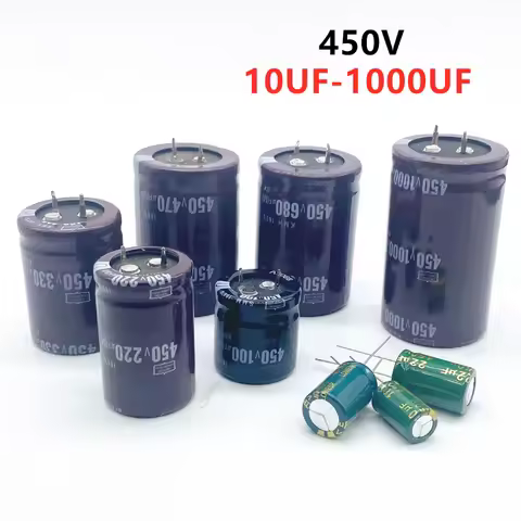 1pcs/lot 450V 10UF-1000UF aluminum electrolytic capacitor 450V 10UF 22UF 33UF 47UF 68UF 220UF 330UF 