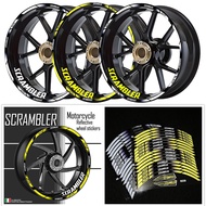 DUCATI SCRAMBLER Motorcycle Reflective Wheel Sticker Hub Decal Rim Accessories for DUCATI SCRAMBLER 