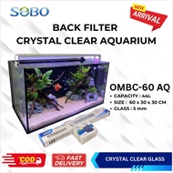 SOBO OMBC-60cm 2Ft Back Filtration System Crystal Clear Fish Tank with Plant LED and Pump 44L