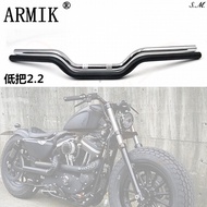 อะไหล่ตกแต่งมอเตอร์ไซค์สไตล์เร 22MM พวงมาลัยก๊อกน้ำดัดแปลง CAFE แฮนด์บาร์ย้อนยุคสากลสำหรับท่อเหล็ก