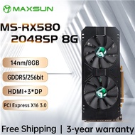 】MAXSUN Graphics Card RX580 2048SP 8G AMD GPU RX550 Transformers 4G GDDR5 14nm Video Cards ForR,cb