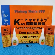 Lem Korea King / Lem Setan / Lem Tetes Cair / Lem Serbaguna / Lem Alteco / Lem Kayu Plastik Keramik 