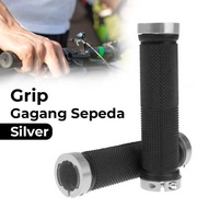 grip handgrip handlebar gagang stang sepeda gowes mtb gunung listrik lipat variasi universal anak dewasa anti slip - silver