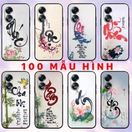 Oppo a58 4g case - printed with calligraphy image of parents, blessings, longevity, peace of mind, p
