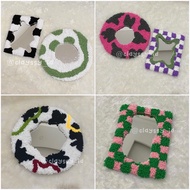 Custom punch needle coaster rug mirror aesthetic mirror/ aesthetic mirror/ - handmade