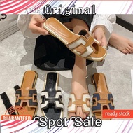JF4 Women's flat slippers new flat vacation shoes word retro fashion casual sandals ready stock 0108