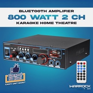 Warrock Audio Power Amplifier Bluetooth Stereo 2-Channel 800W Home Karaoke For Speaker 400W BT-309A