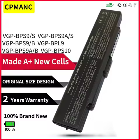 CPMANC Black Laptop battery for SONY VAIO VGP BPS9 BPS10 BPL9 BPL10 VGP-BPL9 VGP-BPS9A/B VGP-BPS9/S 