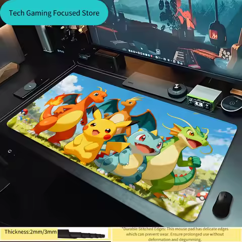 Mouse Pad Gaming Large Dywan Gamer Keyboard Pad Edge White XXL Extended Desk Mat Table Carpet P-Poke