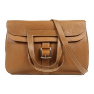 HERMES Clemence皮革Halzan 31銀扣手挽肩背兩用袋Gold