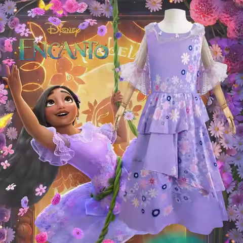 ENCANTO Isabela Madrigal Purple Dress Cosplay Costume Halloween Masquerade Carnival Party Outfits fo