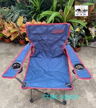 สินค้าพร้อมส่ง เก้าอี้แคมป์ปิ้ง เก้าอี้สนาม โคลแมนอาร์มแชร์ สีน้ำเงินขอบแดง Coleman Arm Chair Red